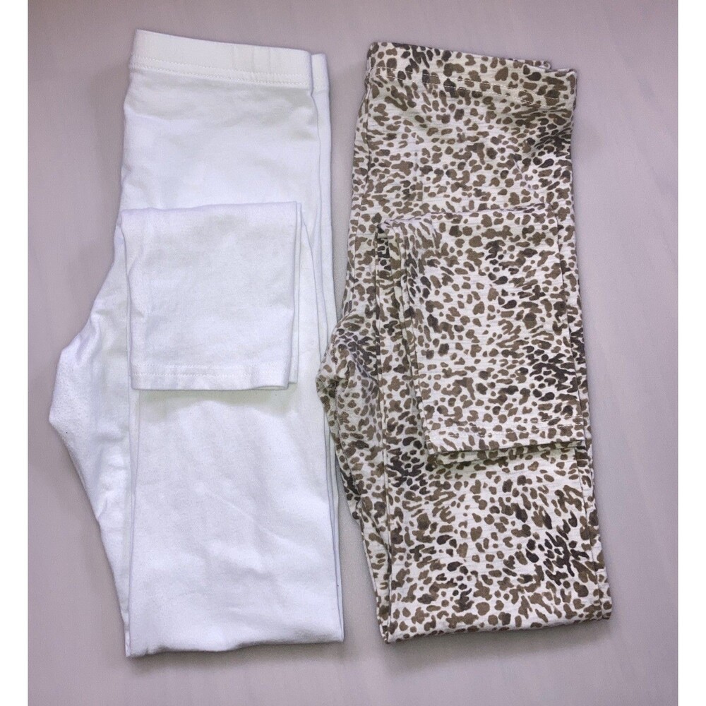Old Navy Girl’s XL 14/16 Leggings White and Animal Print Built In Tough